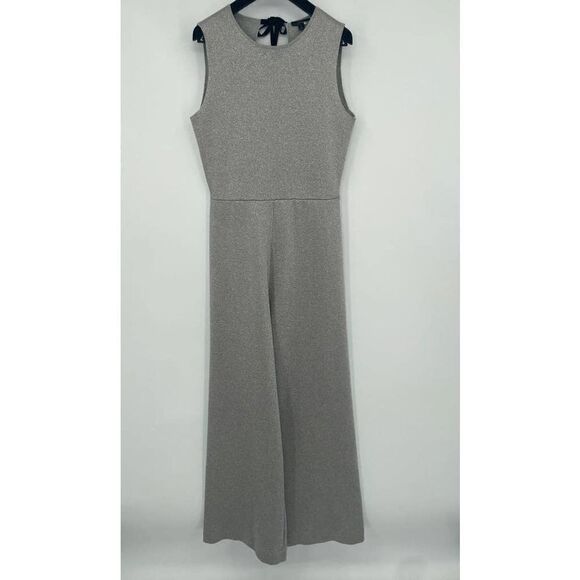 J.CREW Madison Silver Lurex Sweater Jumpsuit MEDIUM - Picture 2 of 15